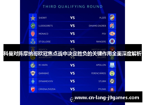 科曼对阵摩纳哥欧冠焦点战中决定胜负的关键作用全面深度解析